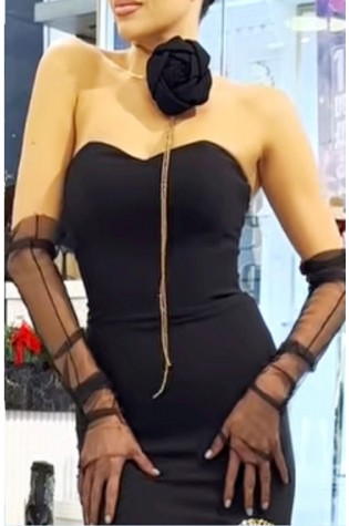 Фатиновые перчатки высокие