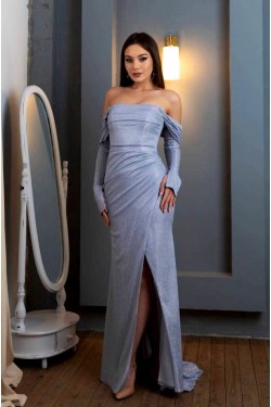 Платье вечернее макси Vip lady 0-67 с митенками