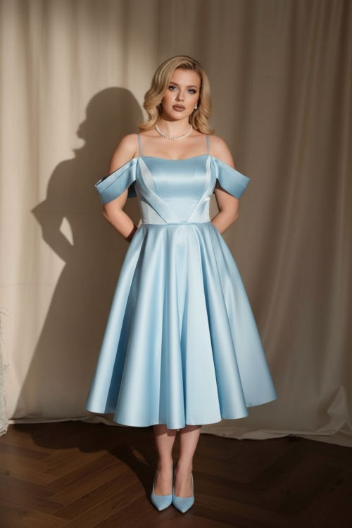 Платье голубое 0-148/1