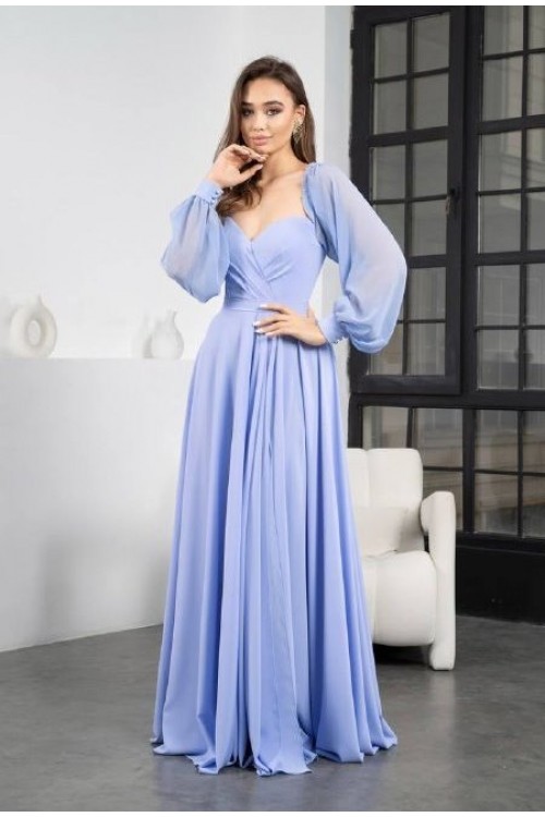 Платье 0-65цв голубое и пудровое Платье 0-65цв голубое и пудровое