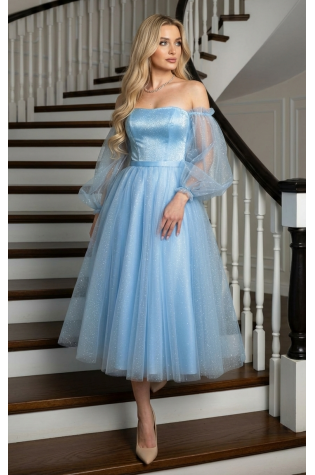 Платье Вероника голубое 0-57/1