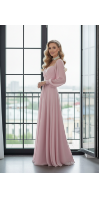 Платье 0-65цв голубое и пудровое