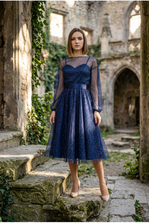 Платье синее КОМПЛЕКТ 141-01/1