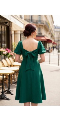 Платье женское Номи (шелк/плазма, изумруд)