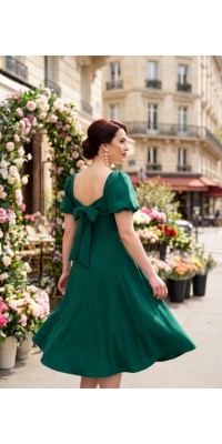 Платье женское Номи (шелк/плазма, изумруд)